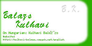 balazs kulhavi business card